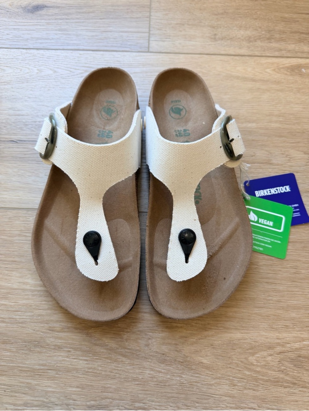 Birkenstock Kids Off-White Vegan Gizeh Thong Sandals